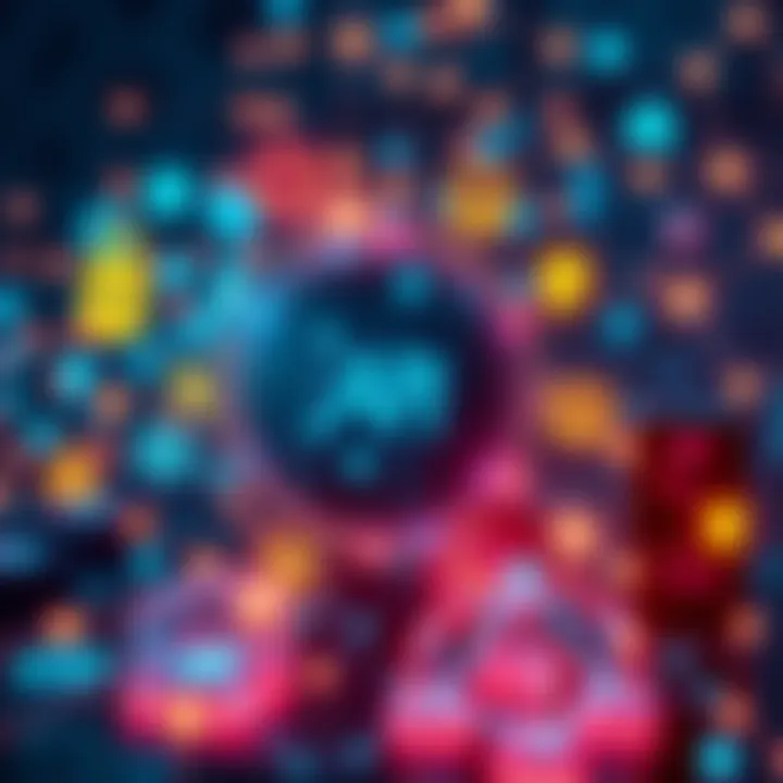 Illustration showing blockchain icons and data connections representing various APIs used in Web3 applications