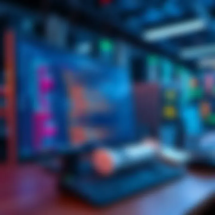 A computer displaying blockchain node interface with a second device mining in the background