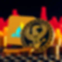 A blockchain company logo next to a cryptocurrency coin with an eagle emblem, symbolizing ties to the Trump family.