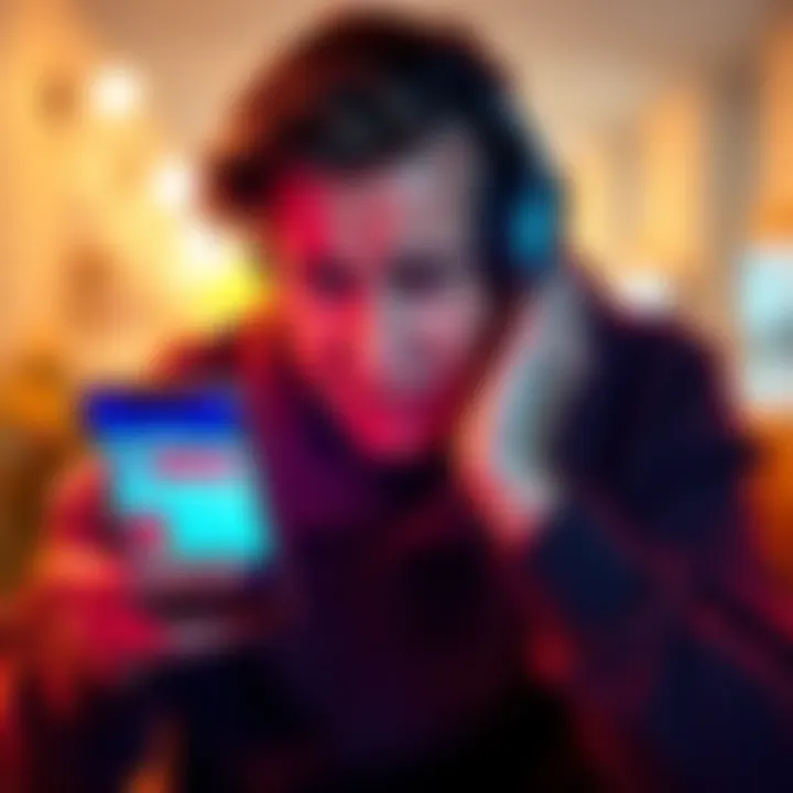An upset person holding a smartphone looking at a blocked transaction notification, expressing frustration.