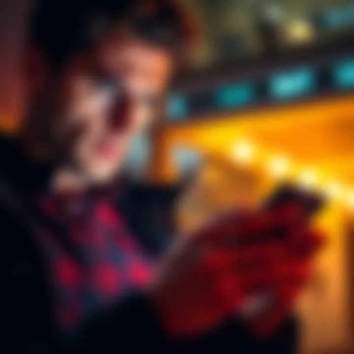 Person looking concerned while checking their blocked bank account on a smartphone