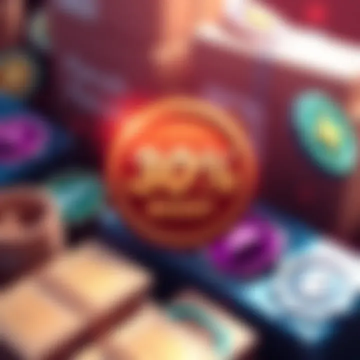 A graphic showing parcels and badges being collected, with a focus on a 30% boost symbol