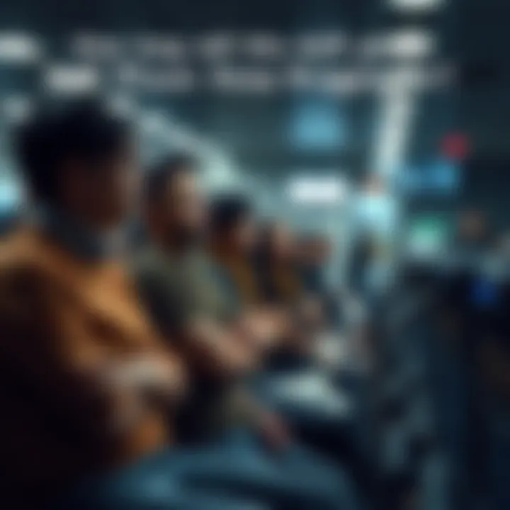 A group of people sitting together looking bored and restless, reflecting the dull phase in their lives.