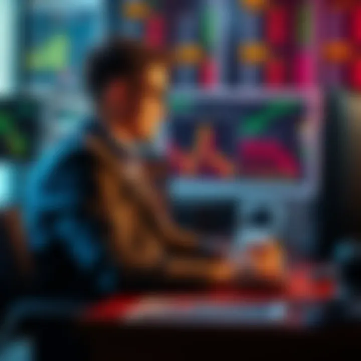 Boring Trades Winning Strategy A trader sitting calmly at a desk, reviewing charts with a focused expression, symbolizing the importance of calm decision-making in trading.