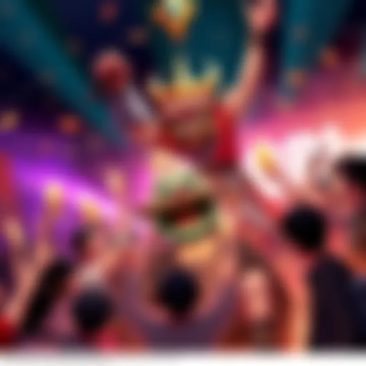 Participants celebrating after defeating the 150,000-Step Goblin, showcasing their rewards and excitement.