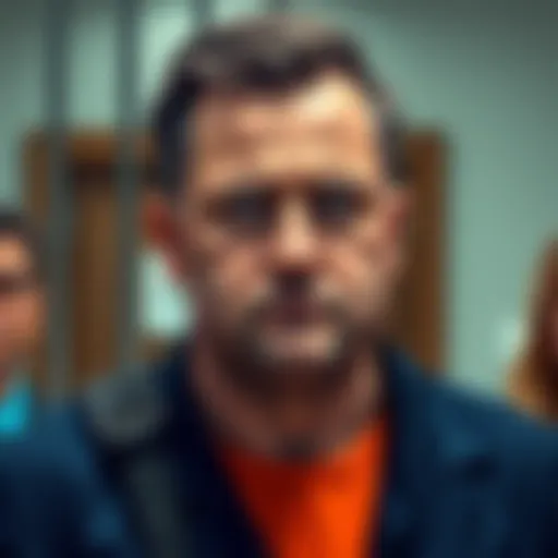 Braden Karony stands in court after sentencing for fraud, showing a serious expression