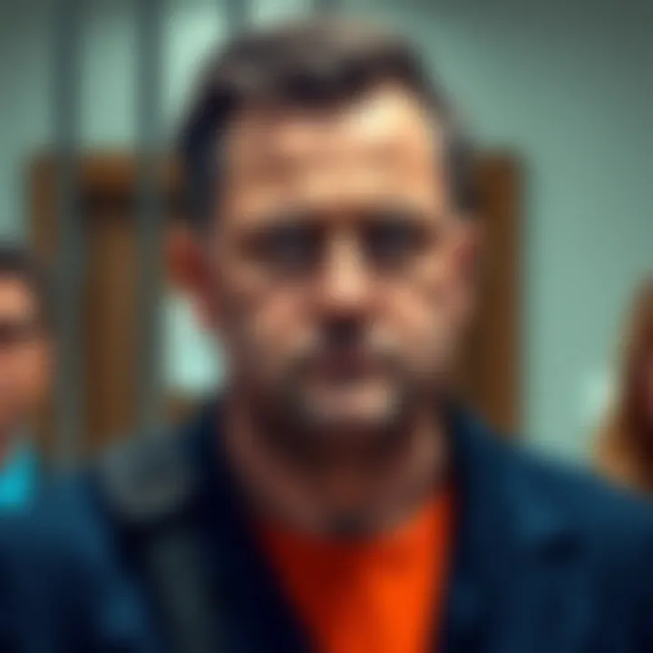 Braden Karony Sentenced Braden Karony stands in court after sentencing for fraud, showing a serious expression