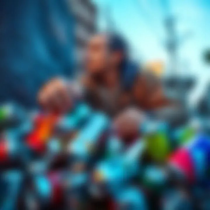 A Brazilian man sorting and collecting aluminum cans in a neighborhood, aiming to save money for Bitcoin investment.