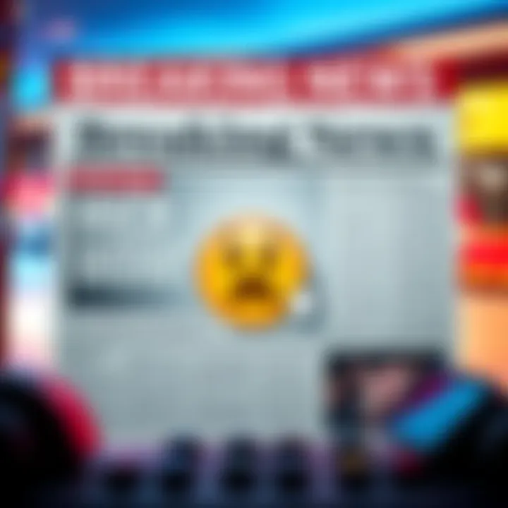 Breaking News Announcement A graphic showing a newspaper headline with the words 'Breaking News' and a shocked emoji, signifying surprising developments.