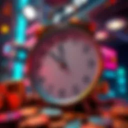 A clock showing the time approaching the deadline for bridging DOVU tokens back to Hedera, with DOVU tokens depicted as coins