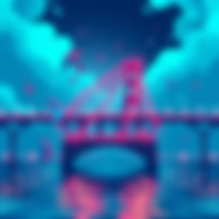 An illustration showing a digital bridge connecting two blockchain networks, BSC and Algorand, with USDC tokens moving across.