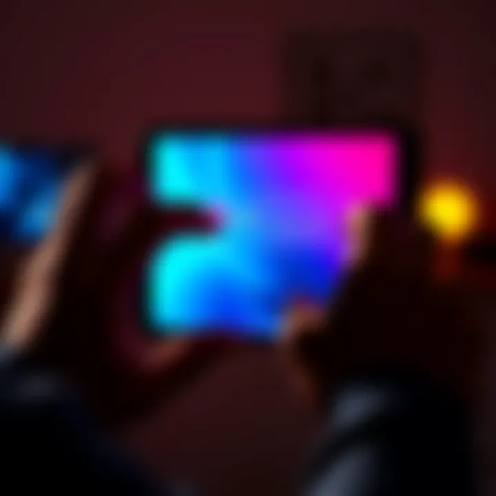 A person adjusting the brightness settings on a Gen5 device screen, showing low brightness issues