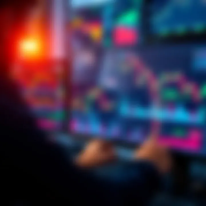 An investor looking at confusing brokerage analytics on a computer screen, showing mismatched stock performance and data