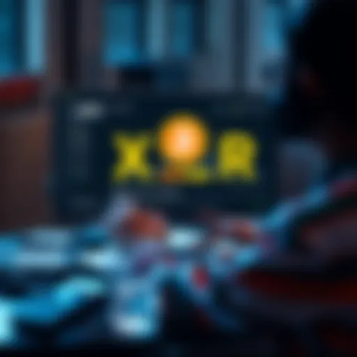 A user interacts with a browser-based escrow service for transactions, showing real-time feedback and XMR balance on screen.