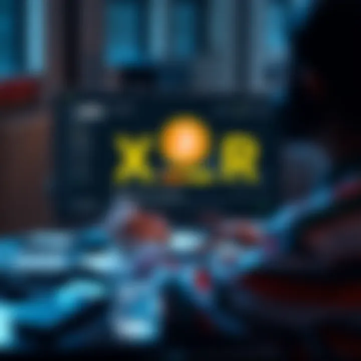 Browser-Based Escrow System A user interacts with a browser-based escrow service for transactions, showing real-time feedback and XMR balance on screen.