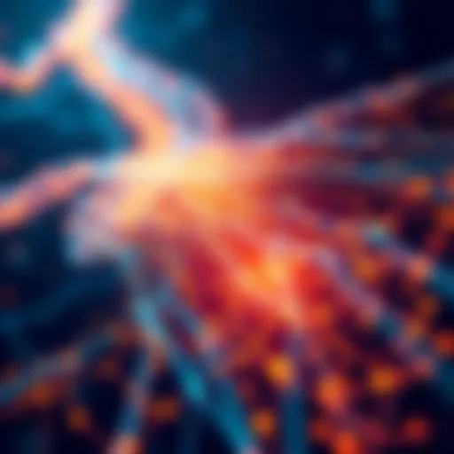 A graphic showing the BSV blockchain with a large number of transactions flowing through it, representing its claim of high transaction speed.