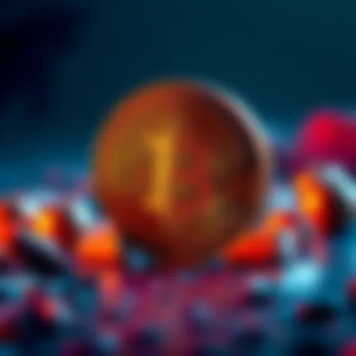 A split image showing a Bitcoin symbol on one side and a broken Coldcard on the other, illustrating two contrasting views in the crypto market.