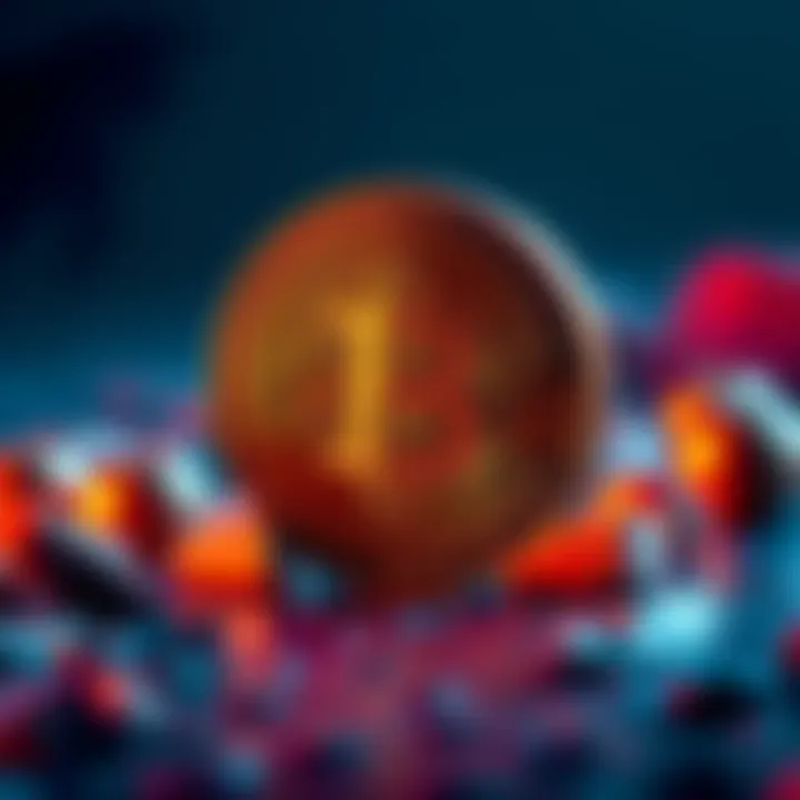 A split image showing a Bitcoin symbol on one side and a broken Coldcard on the other, illustrating two contrasting views in the crypto market.