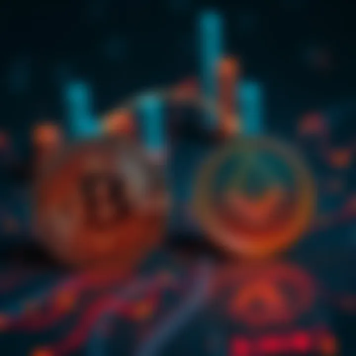 A graphic showing Bitcoin and Monero symbols with arrows indicating a swap, representing currency exchange.