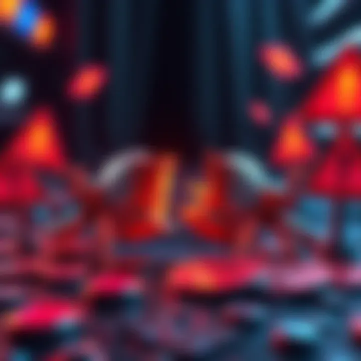 Illustration of a broken smart contract symbolizing bugs in testnet AMM logic, with warning signs and digital tokens around it