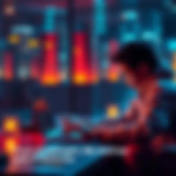 Person working on a laptop while creating a financial tracking app, symbolizing entrepreneurial journey and success