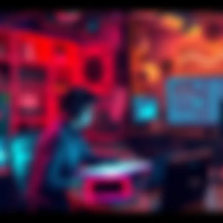 Building on Solana A developer brainstorming project ideas for the Solana blockchain, surrounded by digital tools and a collaborative atmosphere.