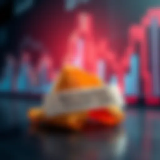 A fortune cookie with a bullish market prediction displayed next to a stock market chart showing upward trends.
