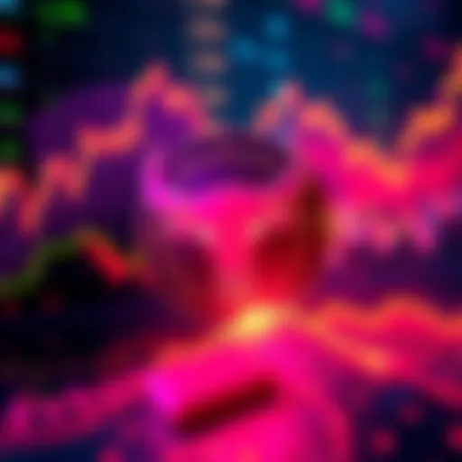 A visual representation of the Bulltard token symbol surrounded by financial charts and graphs, indicating its rise in the market.
