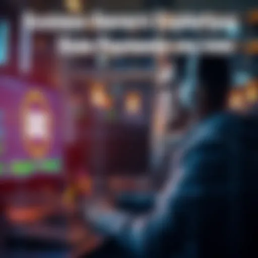 A business owner looking at a computer screen with USDC logo, contemplating stablecoin payments