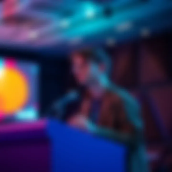 Vitalik Buterin discusses DAOs and prediction markets to support content creators at a podium