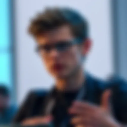 Vitalik Buterin speaking about the risks of Bitcoin and Ethereum at a conference, emphasizing the need for quantum-resistant cryptography.