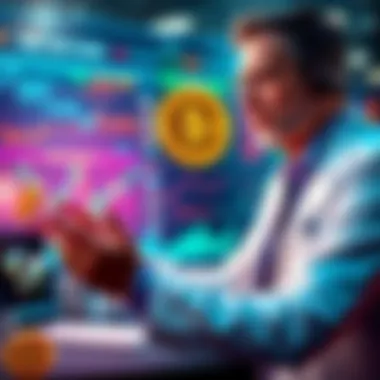 A financial expert analyzing market trends related to Buttcoin with charts and graphs