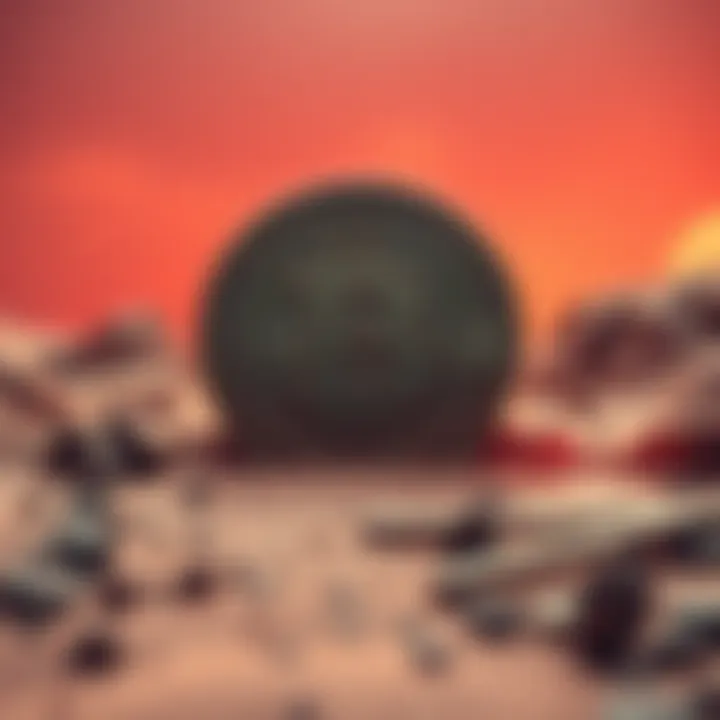 A representation of Buttcoin's price and transaction waits influenced by the Harkonnen in the Dune universe.