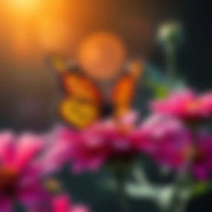 Butterfly on a flower A butterfly resting on a vibrant flower, symbolizing the beauty and transience of life.