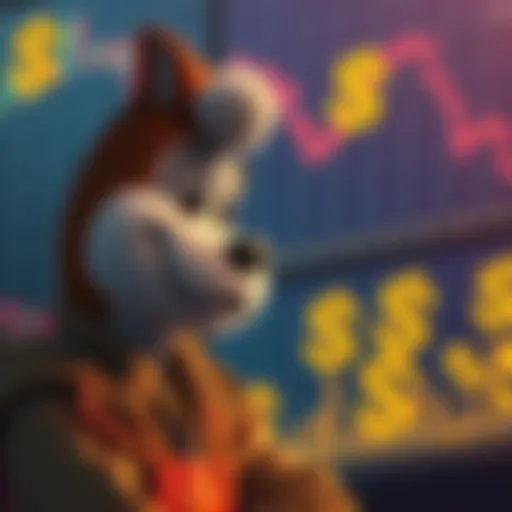 A thoughtful character pondering investment decisions in front of a financial chart and dollar signs.