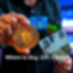 Buying Gift Cards with Bitcoin A person holding a Bitcoin symbol next to various gift cards including Apple, eBay, and Amazon