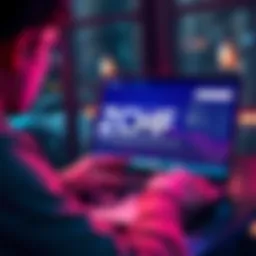 A person using a laptop to buy ZCHF on Uniswap with a digital wallet visible on screen