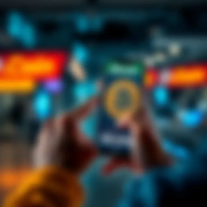 A person using a smartphone to scan a QR code for a quick Bitcoin purchase without identification