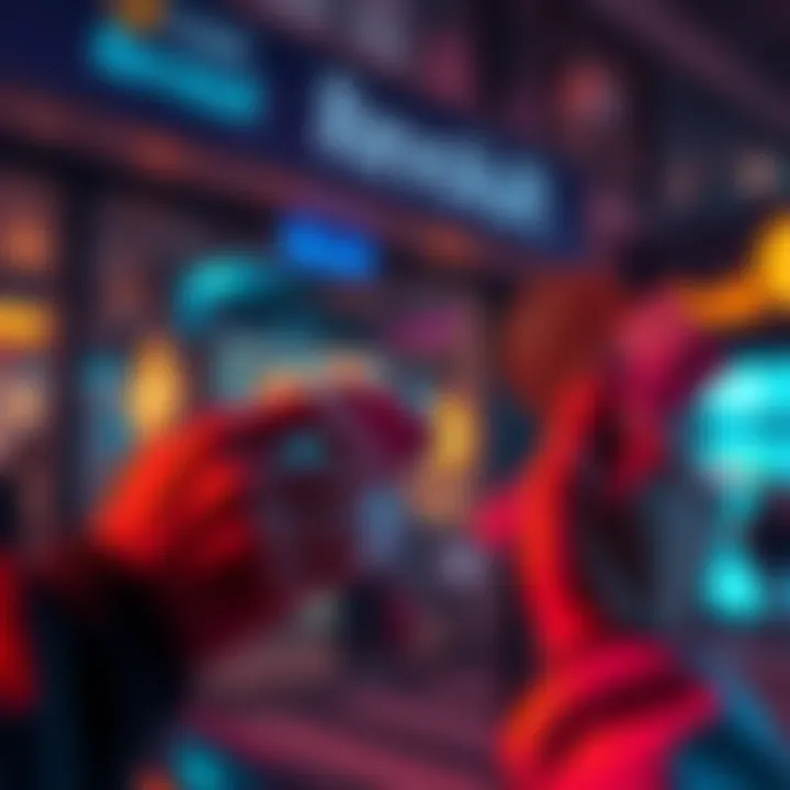 A person using a smartphone app to buy Bitcoin while holding cash in their other hand