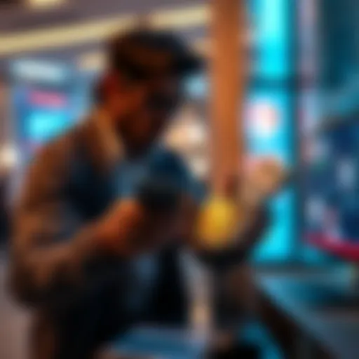 A person exchanges cash for Bitcoin on a peer-to-peer platform