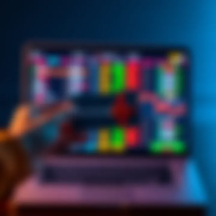 A person holding a crypto gift card in front of a laptop showing cryptocurrency exchanges