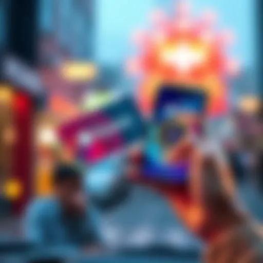 A person holding an iTunes gift card in one hand and a smartphone displaying cryptocurrency in the other hand