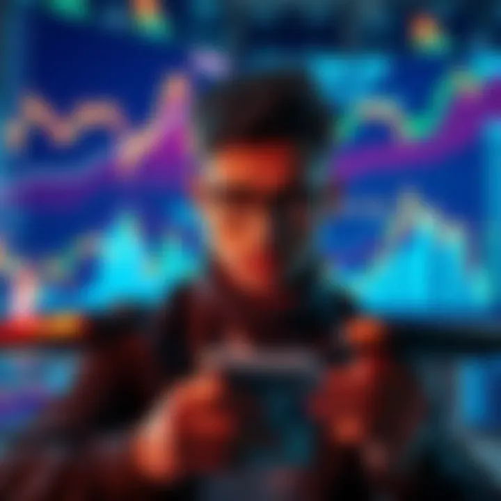 A person weighing the options of buying now or waiting, surrounded by market trend charts and a calculator, contemplating financial choices