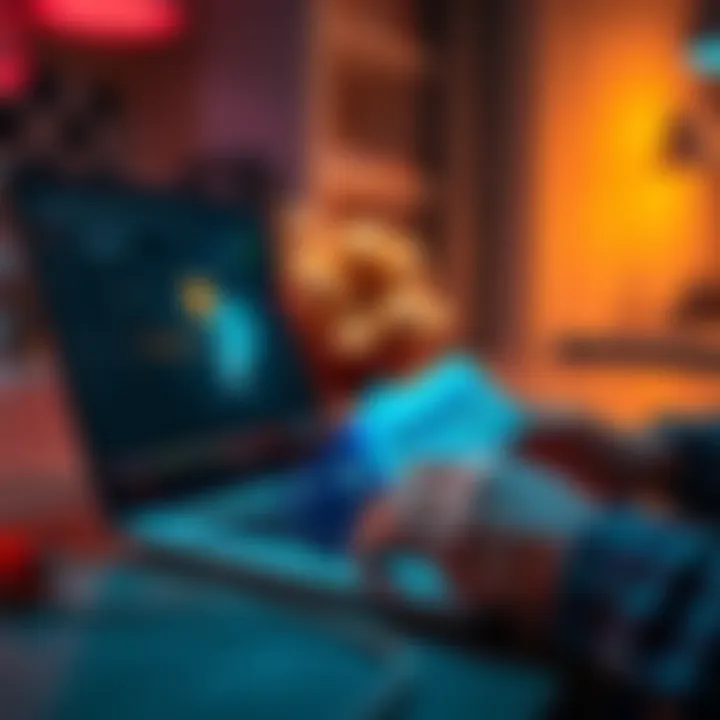 A person uses a laptop to purchase Litecoin through a digital payment method like PayPal