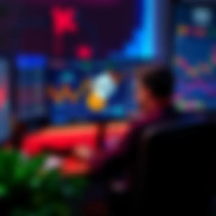 Buying Monero Online A person sitting at a computer screen showing Monero trading platform, with focus on secure transactions
