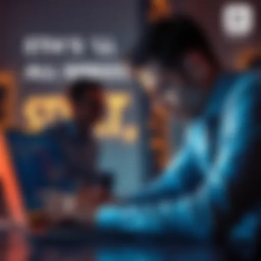 A frustrated person looking at a laptop screen showing a significant loss in a trading app, with a Bybit logo in the corner.