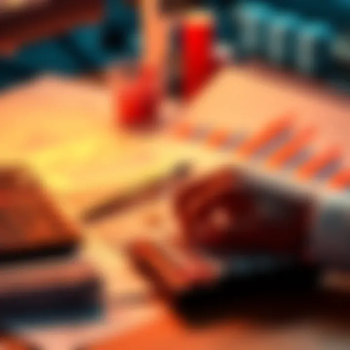 A person calculating PI rewards with a calculator and graphs on a desk