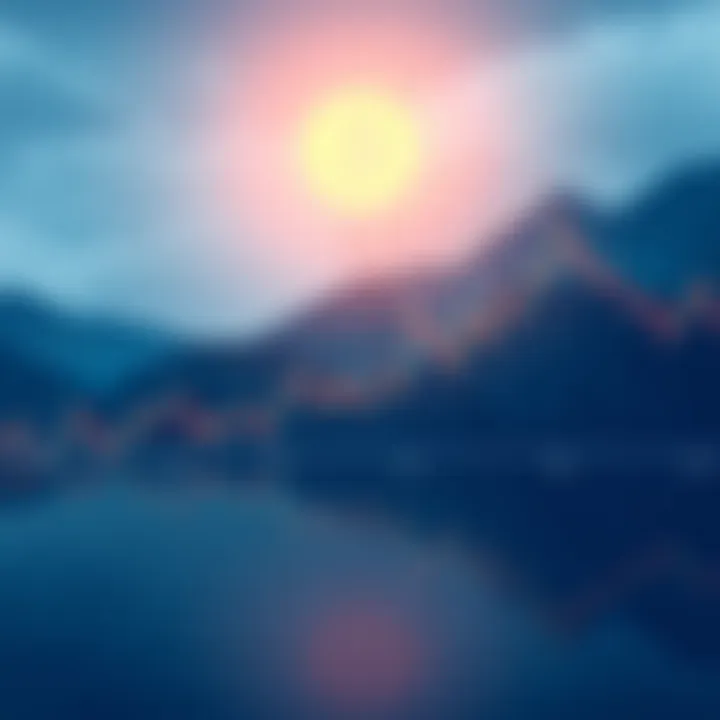 Calm Crypto Market A serene digital illustration of a calm cryptocurrency market with a graph showing flat lines, hinting at potential upcoming changes, symbolizing a pause before action.