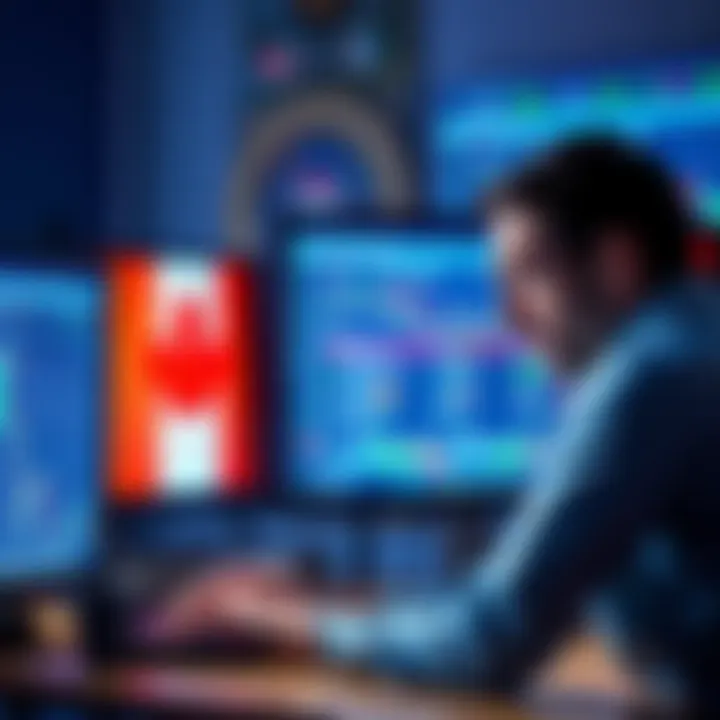 A frustrated Canadian user looking at different crypto trading platforms on a computer screen