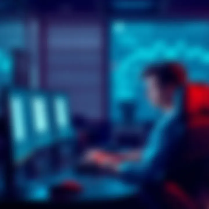 A person sitting at a computer, looking at a notification about canceling a pending withdrawal, with a concerned expression.